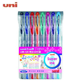 uni-ball 三菱 UM-120 / 8C 0.5 亮彩中性筆/8色組  