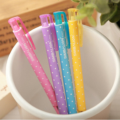 【雄獅】NB121 繽紛點點中性原子筆 4色 12入/打  