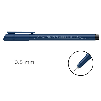 【雄獅】355 酒精性針筆 0.5mm 黑色/支