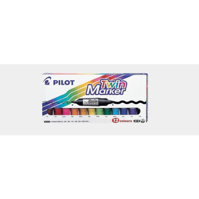 PILOT 百樂 MFN-15FB-S12 雙頭嘜克筆-粗 12色組 / 盒 