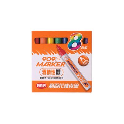 利百代 909-F 酒精性嘜克筆 -8支入 / 盒