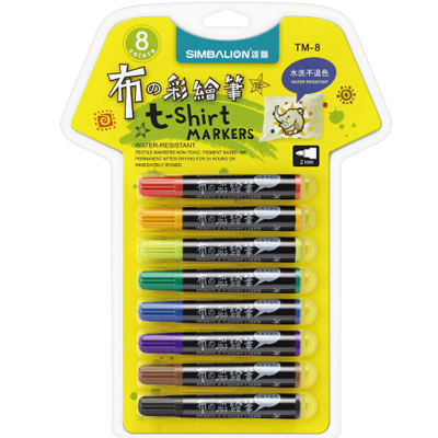 【雄獅】TM-8 布的彩繪筆-8色(粗字)/組