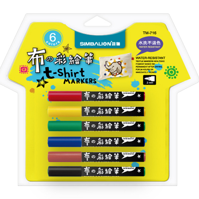 【雄獅】TM-716 布的彩繪筆-6色(粗字)/組  