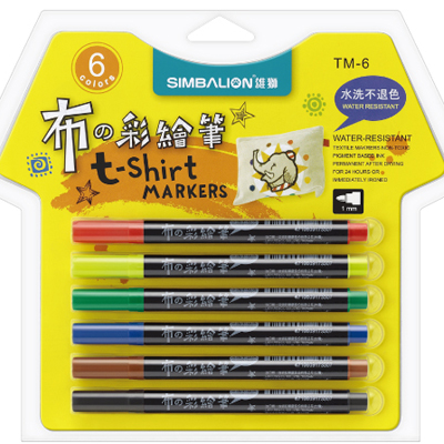 【雄獅】TM-6 布的彩繪筆-6色(細字)/組