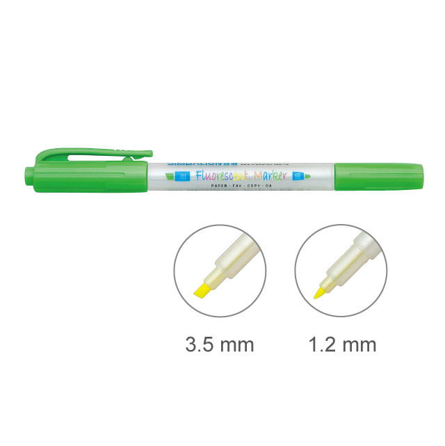 【雄獅】FM-680 雙頭螢光筆 綠色 /支