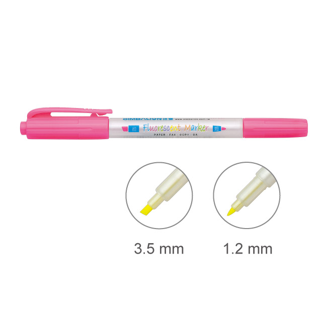 【雄獅】FM-680 雙頭螢光筆 桃紅色 /支