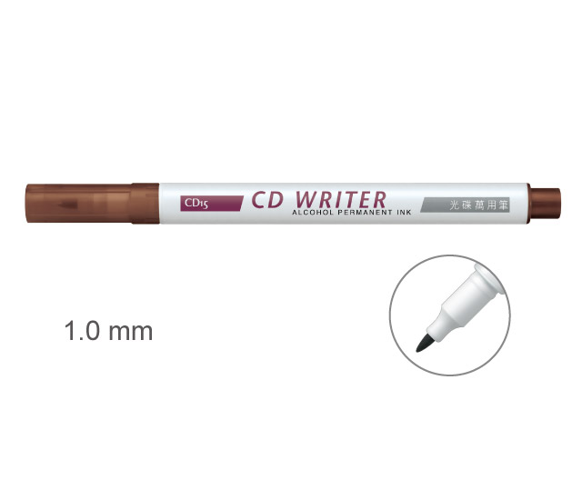 【雄獅】CD15 萬用光碟筆 1mm 咖啡色/支 
