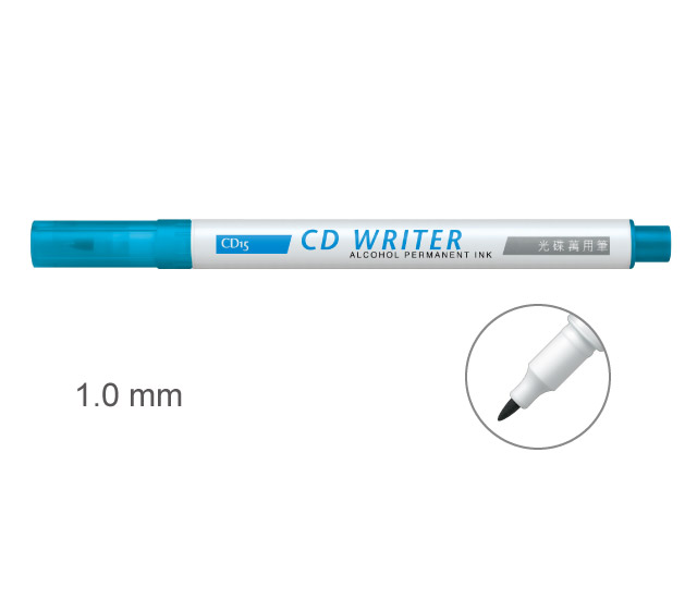 【雄獅】CD15 萬用光碟筆 1mm 水藍色/支