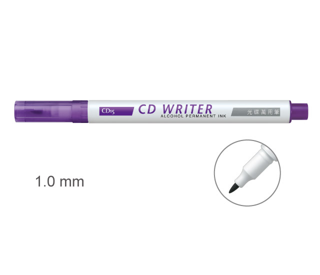 【雄獅】CD15 萬用光碟筆 1mm 紫色/支