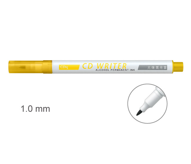 【雄獅】CD15 萬用光碟筆 1mm 黃色/支