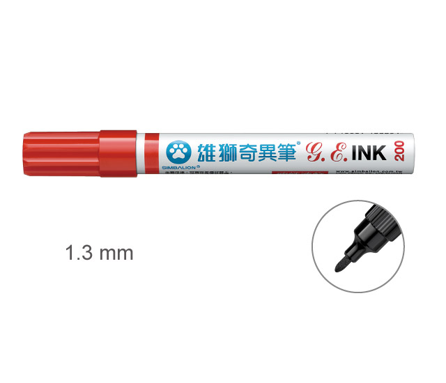 【雄獅】200 油性速乾奇異筆 紅色/支