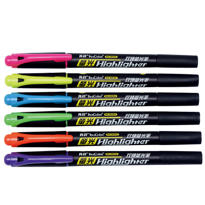 自強 0655A 雙頭螢光筆(6色選) -12支入 / 盒(單色)