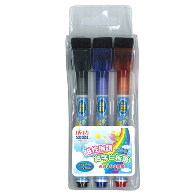 成功 SUCCESS 1302G 附擦細字白板筆 3入 / 包