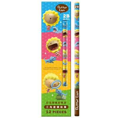 【雄獅】NO.1157 奶油獅繽紛三角塗頭鉛筆/盒