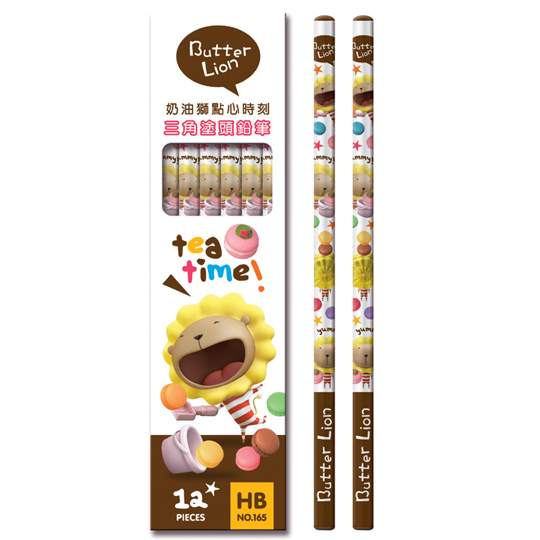 【雄獅】NO.165HB 奶油獅點心時刻三角塗頭鉛筆/盒 