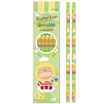 【雄獅】NO.163HB 奶油獅點心小廚師三角轉印塗頭鉛筆 /盒