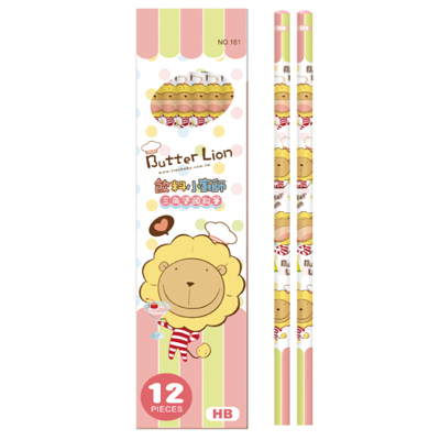 【雄獅】NO.161HB 奶油獅飲料小廚師三角轉印塗頭鉛筆 /盒