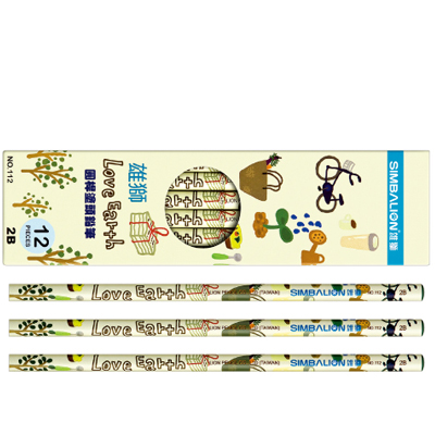 【雄獅】112 2B 愛地球Love Earth圓桿塗頭鉛筆 12入/打