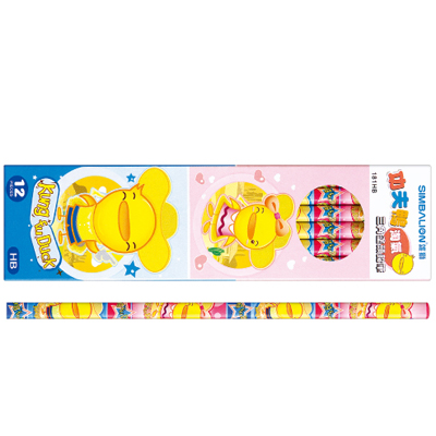 【雄獅】181 HB 功夫鴨淘氣三角轉印塗頭鉛筆 12入/打