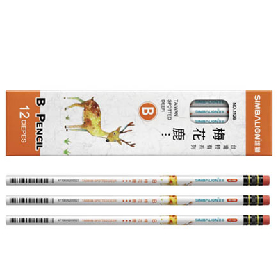 【雄獅】NO.1126B 梅花鹿圓桿轉印皮頭鉛筆 12入/打