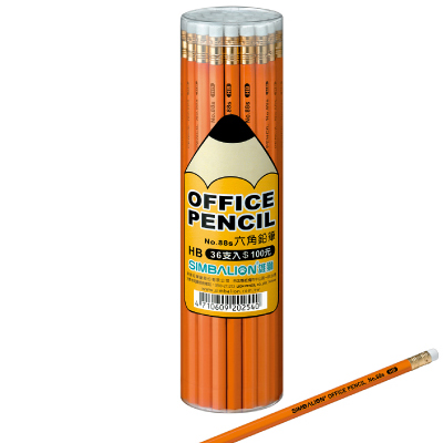 【雄獅】88S 六角皮頭鉛筆 36入/筒