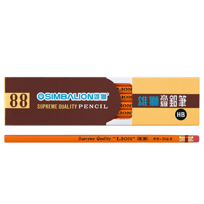 【雄獅】88N02 六角皮頭鉛筆 12入/打