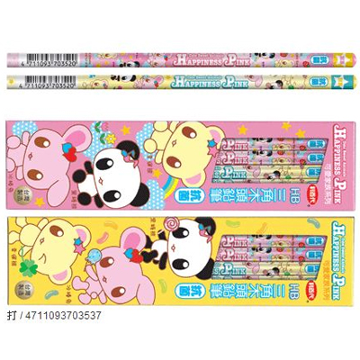 利百代 CB-129 可愛家族抗菌三角木頭鉛筆 -12支入 / 盒