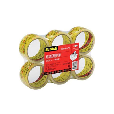 【3M】3036-6 Scotch 透明封箱膠帶 6捲入/包(60mm x 40yd) 