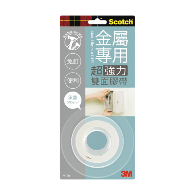 【3M】V1801 Scotch 金屬專用 超強力雙面膠帶/個 