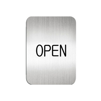 迪多deflect-o 611110S 英文(營業中)-鋁質方形貼牌 / 個