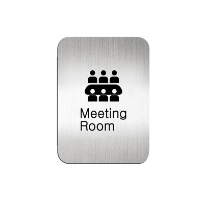 迪多deflect-o 612810S Meeting Room 英文會議室-鋁質方形貼牌 / 個