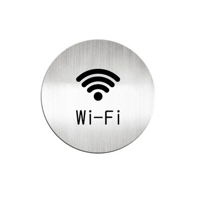 迪多deflect-o 613410C 英文提供wi-fi無線上網服務-鋁質圓形貼牌 / 個