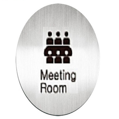 迪多deflect-o 612810C Meeting Room 英文會議室-鋁質圓形貼牌 / 個