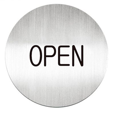 迪多deflect-o 611110C 英文(營業中)-鋁質圓形貼牌 / 個