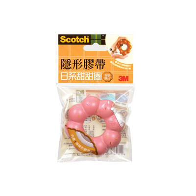 【3M】810BD-3 Scotch 日系甜甜圈造型膠台 草莓/組