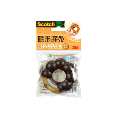 【3M】810BD-2 Scotch 日系甜甜圈造型膠台 巧克力/組