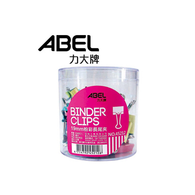 力大 45212 19mm 粉彩長尾夾 12筒/盒  