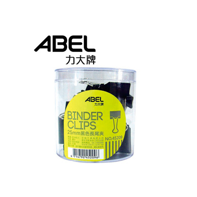 力大 45209 25mm 黑色長尾夾 12筒/盒