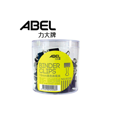 力大 45208 19mm 黑色長尾夾 12筒/盒 