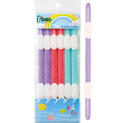 足勇 NO.39018 彩色兩孔文書夾 6組 / 包