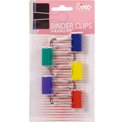 足勇 NO.31024 彩色長尾夾#225(25mm) 5支 / 卡