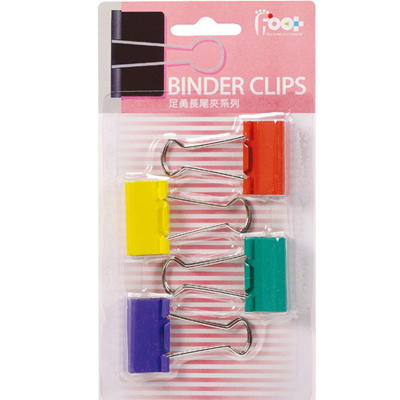 足勇 NO.31023 彩色長尾夾#224(32mm) 4支 / 卡