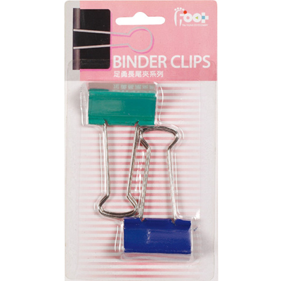 足勇 NO.31022 彩色長尾夾#223(41mm) 2支 / 卡  