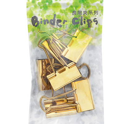 足勇 NO.31185 吊袋裝金色長尾夾#224(32mm) 6支/包 