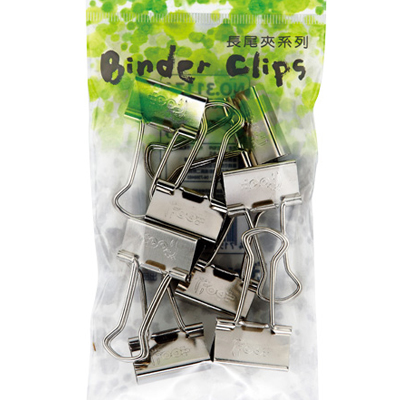 足勇 NO.31191 吊袋裝銀色長尾夾#225(25mm) 8支/包