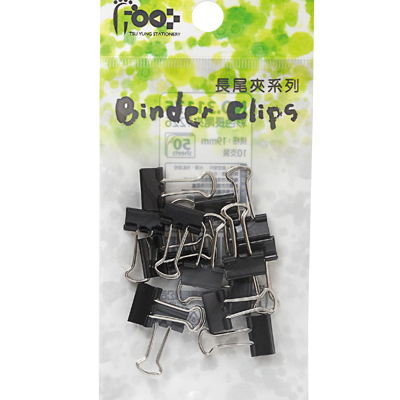 足勇 NO.31183 吊袋裝黑色長尾夾#227(13mm) 15支/包