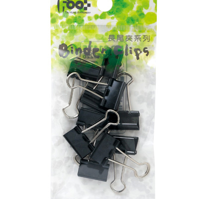 足勇 NO.31182 吊袋裝黑色長尾夾#226(19mm) 10支/包