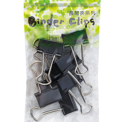 足勇 NO.31181 吊袋裝黑色長尾夾#225(25mm) 8支/包 