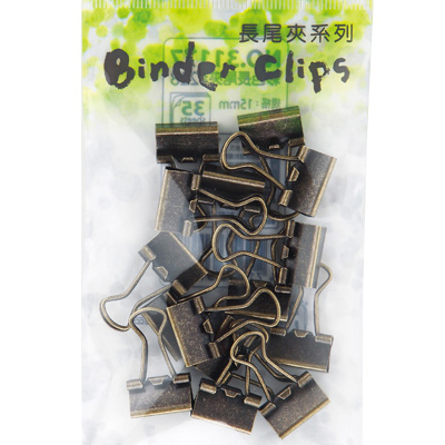 足勇 NO.31198 吊袋裝復古長尾夾#227(13mm) 15支/包