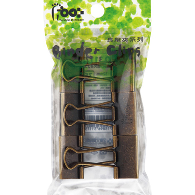 足勇 NO.31195 吊袋裝復古長尾夾#224(32mm) 6支/包 